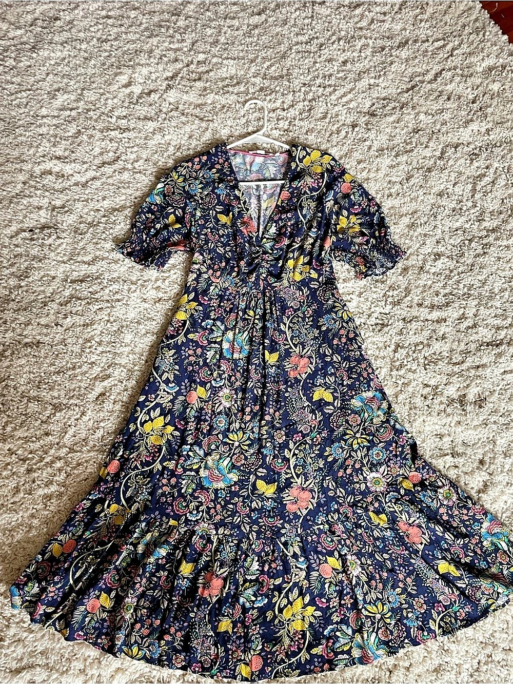 Boden Floral Maxi Dress in Blue Like New